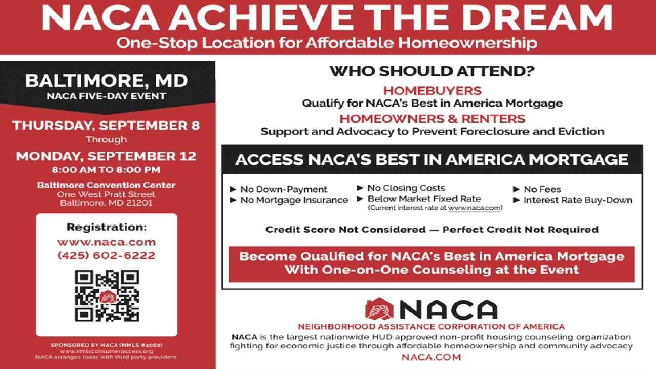 Thousands Of Homebuyers To Attend NACA’s Achieve The Dream Event In