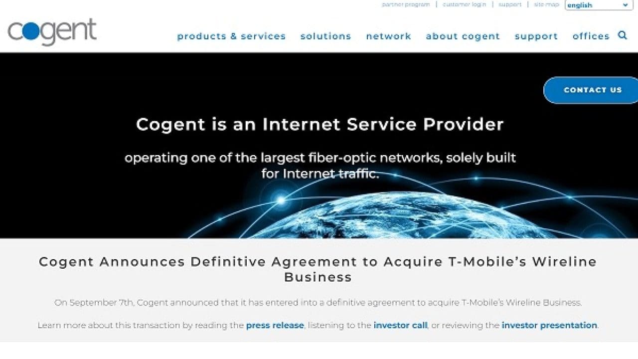 Cogent Communications Acquires T-Mobile's Wireline Business | Citybiz