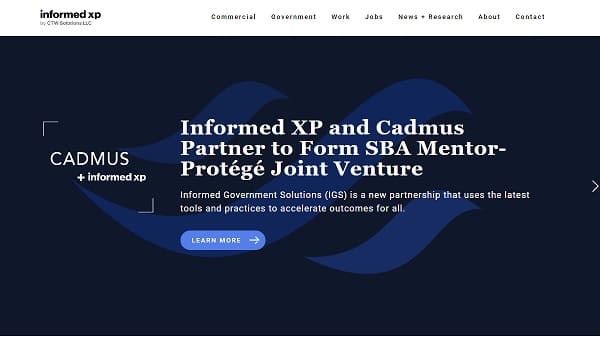 Informed XP And Cadmus Announce SBA Mentor Prot G Joint Venture Citybiz   Informed Xp 